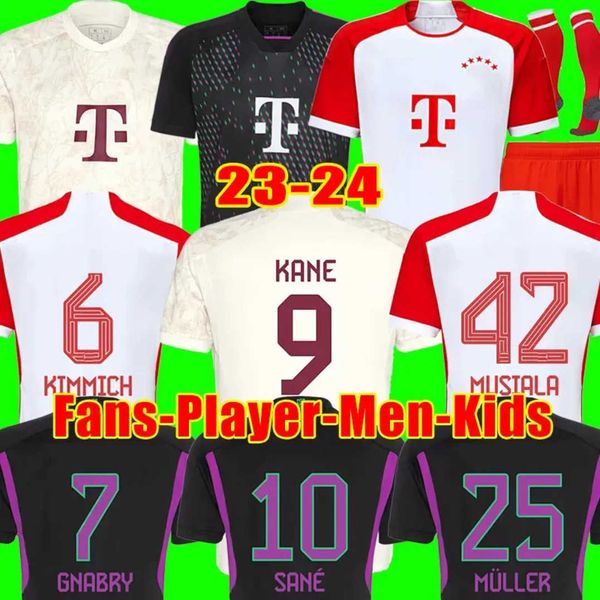 

kane soccer jerseys musiala de ligt 23 24 player version child kits sane hernandez bayerns munich gnabry goretzka muller davies kimmich foot, Black;yellow