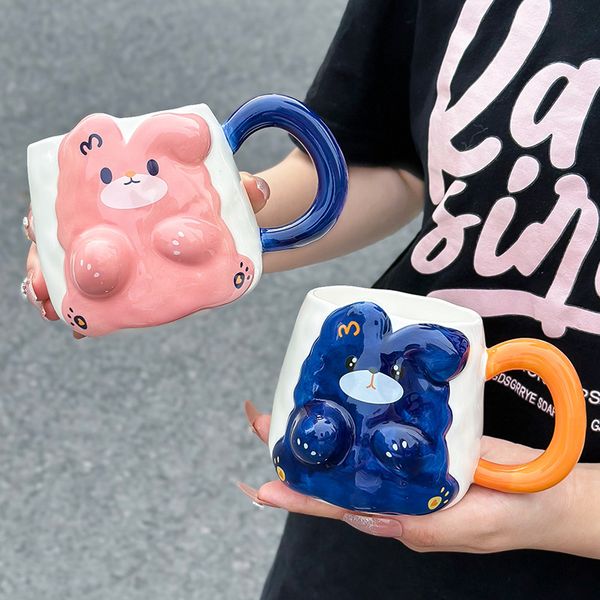 

the latest 15.2oz relief rabbit ceramic coffee mug, many style choices, support customization of any logo