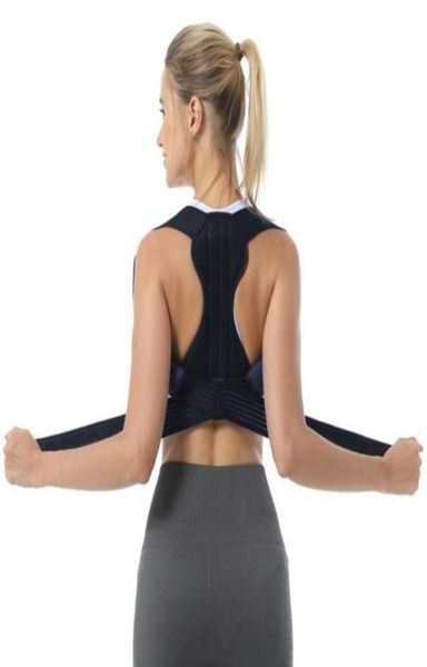 

posture corrector shoulder back pain reliever spine straightener orthopedic brace belt women straight corset for back support9680939, Black;blue