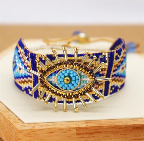 

zhongvi miyuki bracelet for women turkish lucky evil eye bracelets pulseras mujer 2021 femme jewelry woman handmade loom beads7278682, Golden;silver
