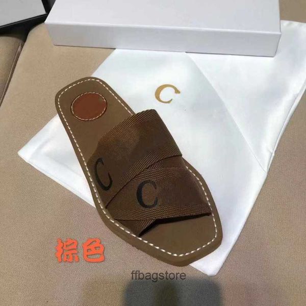 

chole letter ladies 2023 slipper woody woodies slippers summer brand shoes cloe belt versatile for and outgoing version casual woven beach w