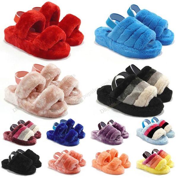 

black fluffy slippers wgg fur house slide for womens slipper blue pink furry yeah fluff slides loafers pantoufles uggz uggd house uggity fam