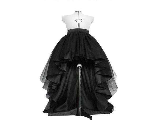

high low black tulle skirt asymmetrial hem tutu layered wedding bridal gown high waist pleated prom skirt gala stylish saia y200323558988