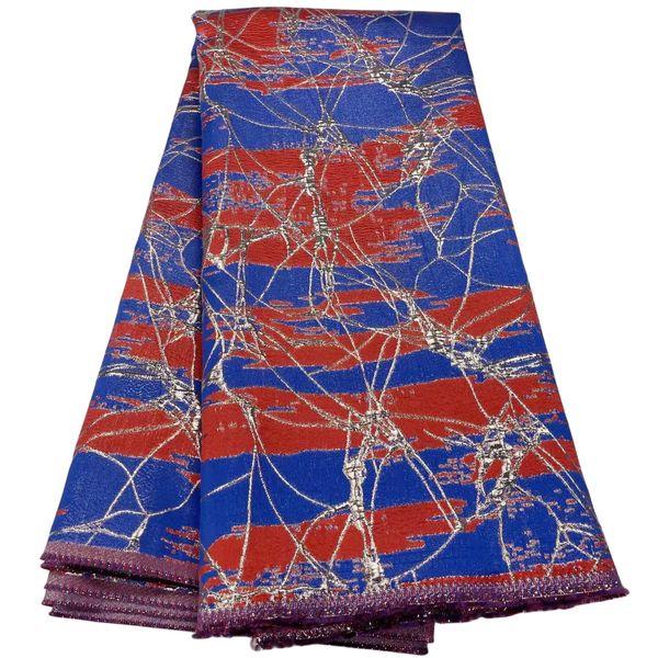 

5 yards jacquard fabric lace nigerian women birthday party ladies damask dress brocade female clothing sewing craft evening bride gown 2023, Black;white