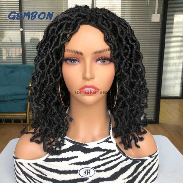 

synthetic wigs dreadlock faux nulocs short hair afro curly synthetic wig black brown glueless braids hair side part for black women daily pa