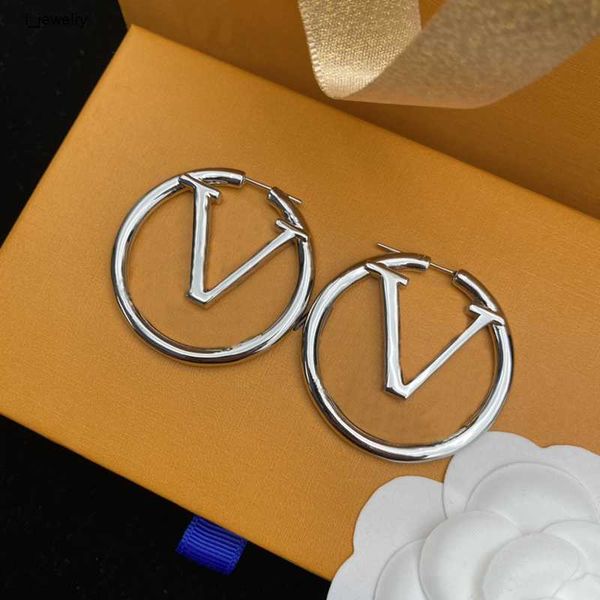 

classic hoop earrings designer for women luxury designer party new in fashion hoops ear studs jewelry, Golden;silver