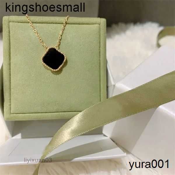 

s pendants 18k luck four-leaf flower necklace female gold clover van classic fashion natural stone agate pendants vintage motif cleef 5 v97v, Silver