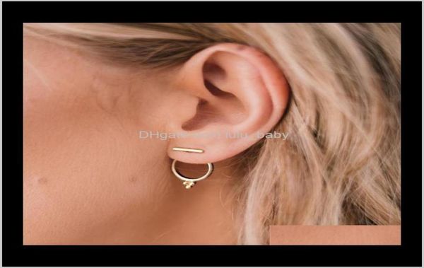 

stud drop delivery 2021 fashion gold color big hoop earring exquisite round circle earrings women personality ear jewelry european2924881, Golden;silver