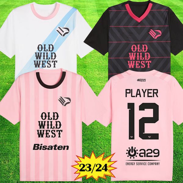 

2023 2024 palermo soccer jerseys saric segre di mariano brunori home away 3rd damiani white football shirts short sleeve uniforms 23 24 men, Black;yellow