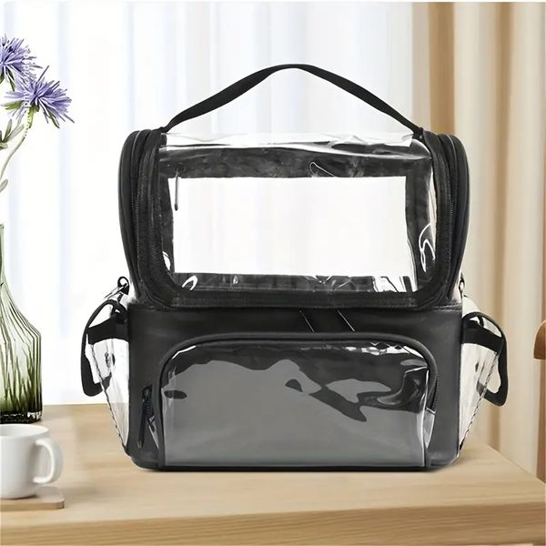 

women's backpack makeup bag makeup case, large makeup brush holder professional makeup artist travel case clear waterproof cosmetic org