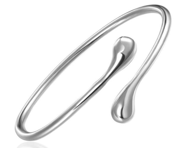 

luckyshine 6pcs holiday gift shiny drop 925 sterling silver open adjustable bracelets bangles russia bangles2346599, Black