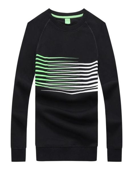 

german brand men039s winter and autumn hoodies casual loose solid color stripe print long sleeve outdoor male sweatshirts6276585, Black