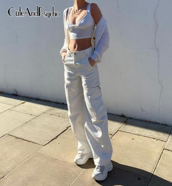 

streetwear high waist jeans for women cutout oversize boyfriend pants women elastic loose baggy jeans womens 90s cuteandpsycho 205076408, Blue