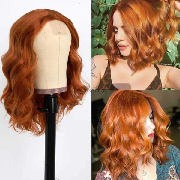 

synthetic wigs short bob wig synthetic body wave short bob ginger pink green colored glueless synthetic curl pre plucked heat resistant fibe, Black