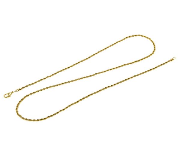 

men fashion hip hop long chain necklace gold silver colors stainless steel 20inch 24inch 30inch rope chain1093402