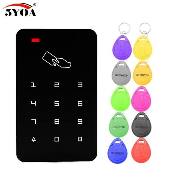 

b09 standalone access controller with 10pcs em keychains rfid access control keypad digital panel card reader for door lock system1174149