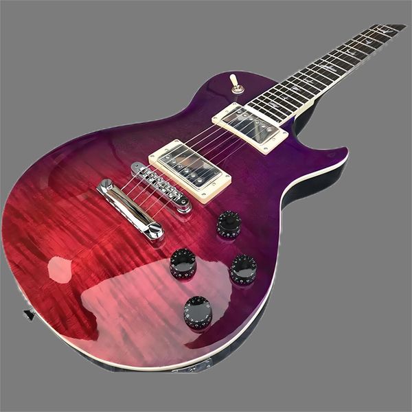 

special shape electric guitar 6-string red tiger pattern silver accessories top
