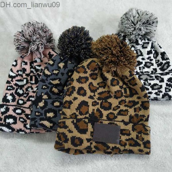 

beanie/skull caps womens designer beanie hat brand ladies leopard style winter warm caps letters outdoor ski hats z230819, Blue;gray