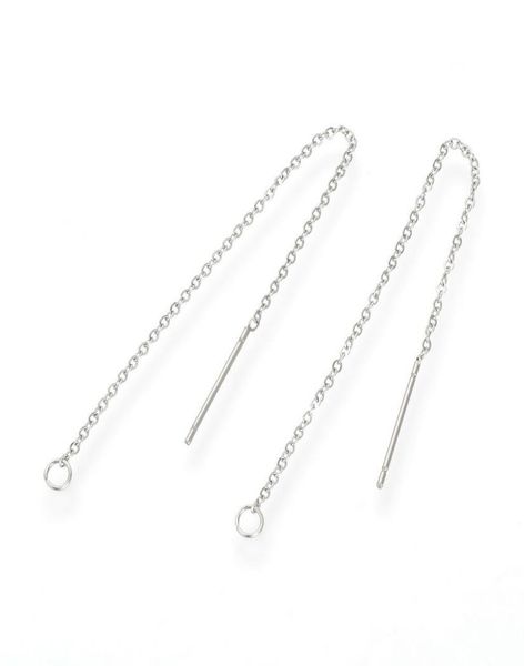 

304 stainless steel pull through threader earring dangle diy jewelry findings9670405, Silver