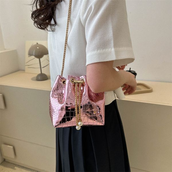 

evening bags pu leather mini bag drawstring solid simple shoulder women crossbody elegant allmatch fashion high street shopping purse 230817