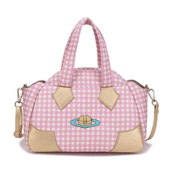 

vivi planet designer bag womens shoulder bags saturn tote bag pink green blue plaid handbag removable shoulder crossbody bags