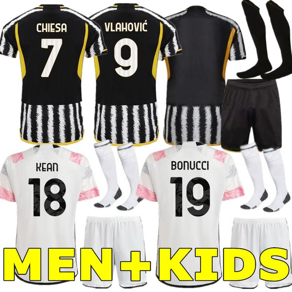 

2023 2024 VLAHOVIC soccer jerseys 23 24 DI MARIA BONUCCI CHIESA MILIK McKENNIE Men Kids Kit Football Shirts uniforms Maglia da calcio, Home