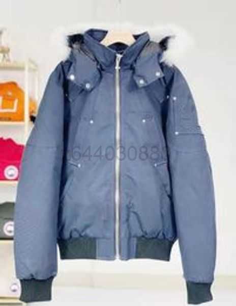 

men's down real fur winter mens mooses ballistic bomber parka jackets warm outwear coat windproof short 1 edwp, Black