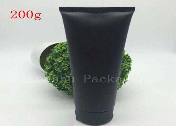 

150g 200g empty black soft refillable plastic lotion tubes squeeze cosmetic packaging cream tube screw lids bottle container3611263