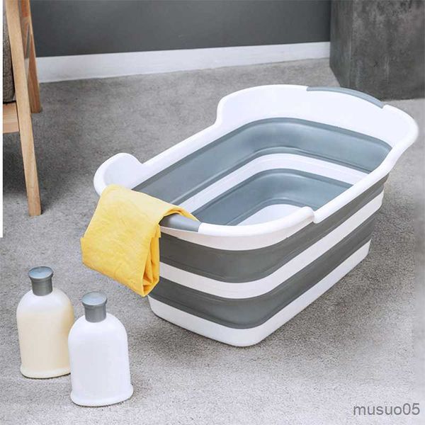 

bathing tubs seats newborn baby folding bath tub big capacity tubs bath washing portable pet bathtub bathroom bucket basket tubs r230818