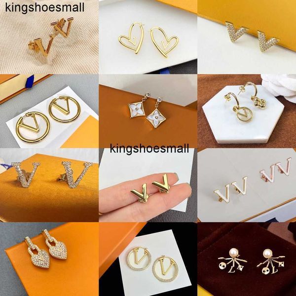 

fashion earrings jewelry womens designer earring ear studs letter v diamonds luxury party jewelry, Golden;silver