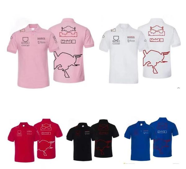 

f1 formula 1 polo shirt summer short sleeve t-shirt same style customization