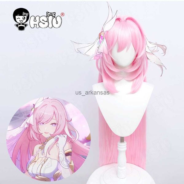 

synthetic wigs elysia cosplay wig fiber synthetic wig game honkai impact 3 cosplay hsiu pink long hair+wig cap hkd230818, Black