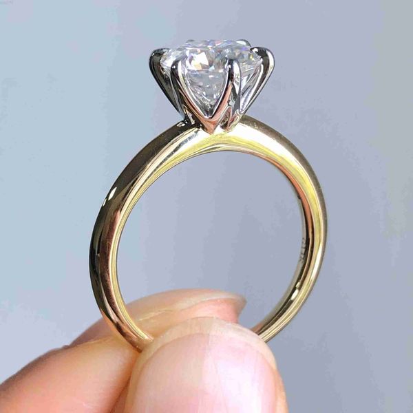 

custom classic style 8.5mm round brilliant cut def vvs moissanite engagement ring 10k 14k 18k gold luxury solitaire ring, Silver