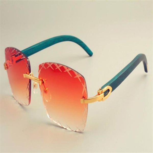 

2019 new square engraving lens sunglasses 8300177 sunglasses fashion sun visor natural green wooden templ241i, White;black