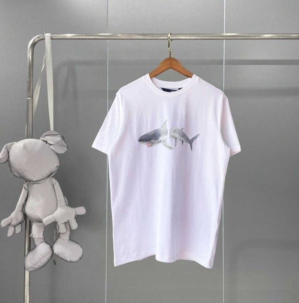 

2023ss spring and summer new high grade cotton printing short sleeve round neck panel t-shirt size m--xl-xxl-xxxl color black white, White;black