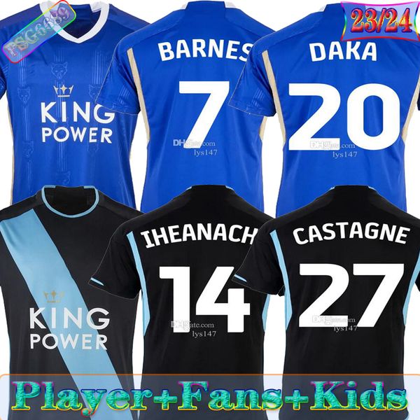 

2023/24 leicester soccer jerseys 2024 winks vardy justin iheanacho shirts mens coady kristiansen castagne ndidi dewsbury-hall pereira kids k, Black;yellow