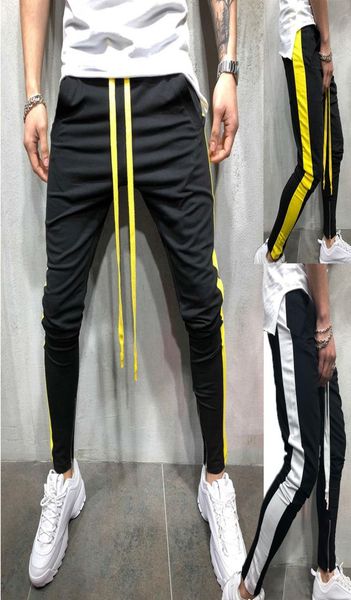 

mens pants casual fashion men sport long trousers tracksuit joggers gym workout pants sweatpants9544852, Black