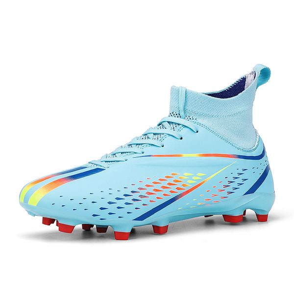 

dress shoes high ankle soccer shoes for men outdoor non-slip football boots tf/gf training futsal shoe superfly cleats grass soccer sneakers, Black