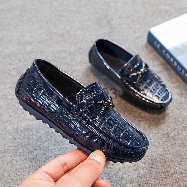 

sneakers boys nonslip children's leather shoes dance allmatch four seasons solid color 2022 shiny simple kids fashion moccasin shoes j2, Black;red
