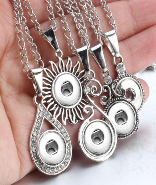 

snap button jewelry mini 12mm pendant fit buttons necklace for women7499147, Silver