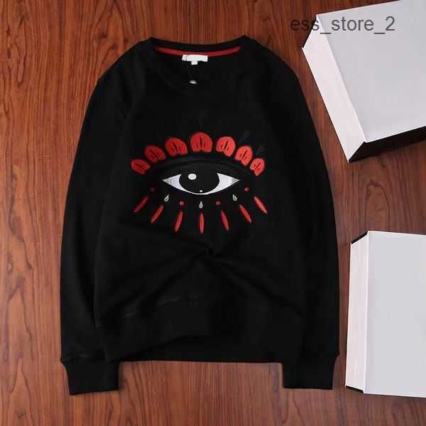 

designer fashion men women kenzo hoodie tiger head advanced embroidery round neck pullover autumn winter loose high street classic japan po, Black
