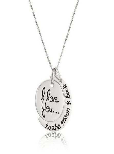 

moon necklace i love you to the moon and back for mom sister family pendant valentine039s day present20073714351268, Silver