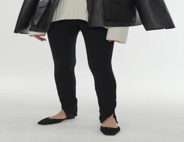 

toteme women legging pants cork skinny viscose black color zipper decoration elastic anklelength high street7772148, Black;white