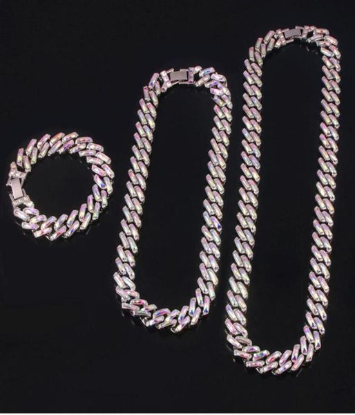 

ins hip hop street reflection colorful color changing cuban chain national tide hiphop trendsetter necklace267v1525897, Silver