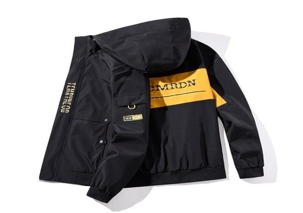 

men039s jackets m4xl work jacket korean fashion male plus size fat coat loose casual hooded overcoat printing design clo6595457, Black;brown