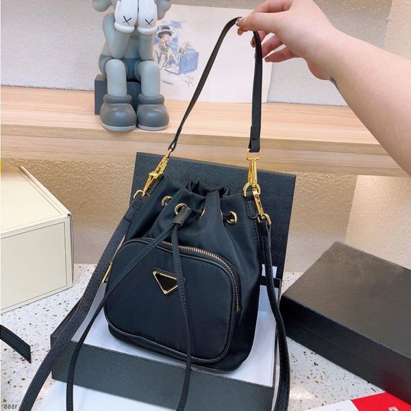 

new luxury designers women shoulder bags leather old flower bucket bag famous drawstring handbags cross body purse simple fashion very nice