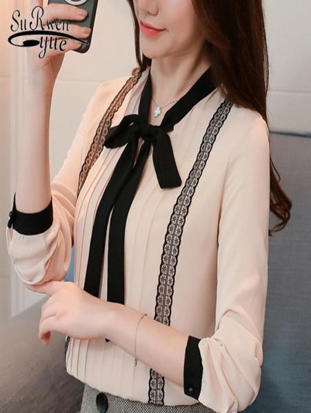 

fashion women blouses 2022 long sleeve ladies chiffon women blouse shirt blusas femininas ol blouse women shirt 0473 302955444, White