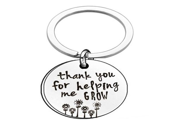 

teacher039s day gift thank you for helping me grow keychains for women mens teacher stainless steel key chains fashion thanksgi3770068, Slivery;golden