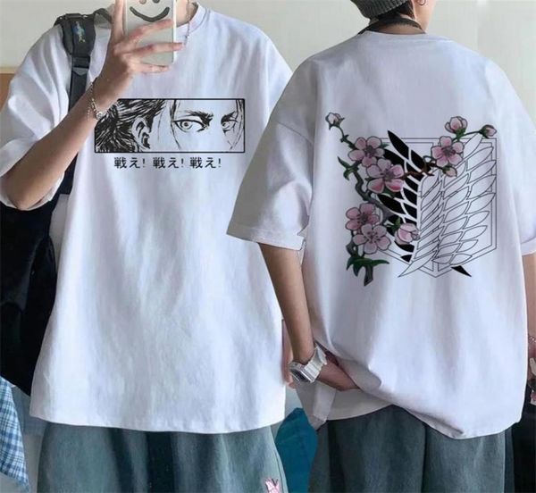 

anime final season attack on titan t shirt men kawaii summer titans graphic tees harajuku tshirt male 2205274801300, White;black