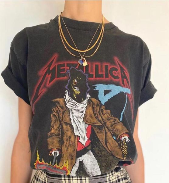 

metallca band earth washed vintage shortsleeves men women t shirts rock tshirts jerry style tshirt tees man woman street8723150, White;black